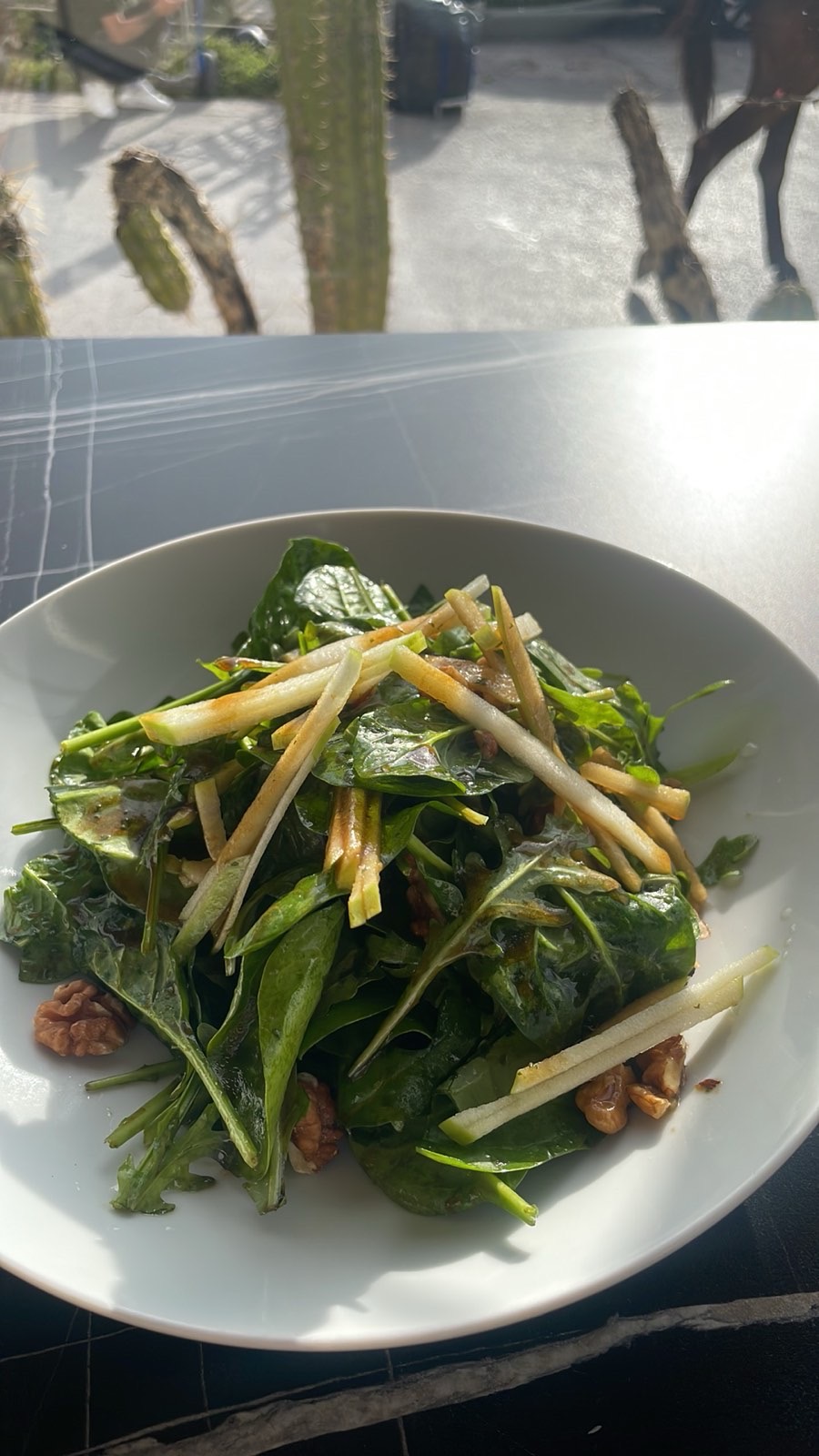 Fresh Tramonto salad with walnuts and apple at Tramonto Lounge